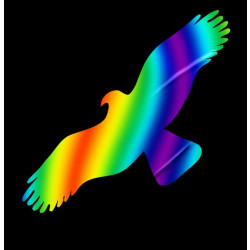 Silueta dravce z holografické folie Fantasy Direct rainbow (80 x 200 mm)