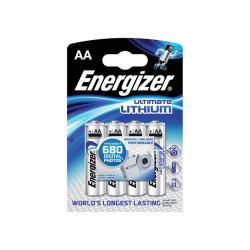 Baterie lithiová AA R6 1,5V ENERGIZER Ultimate, 2900 mAh, 4ks / blistr