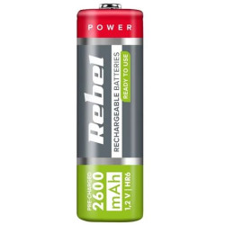 Baterie AA (R06) nabíjecí 1,2V/2600 mAh REBEL blistr