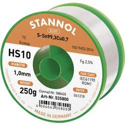 Stannol HS10 2510 bezolovnatý pájecí cín cívka Sn99,3Cu0,7 ROM1 250 g 1 mm