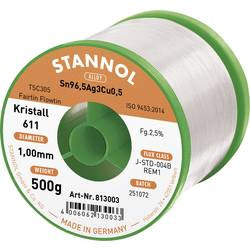 Stannol Kristall bezolovnatý pájecí cín, Sn96,5Ag3Cu0,5, 500 g, 1 mm