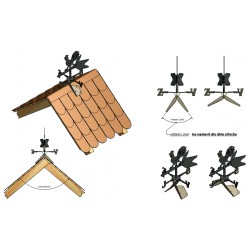 Větrný kohout - na hřeben střechy - CU