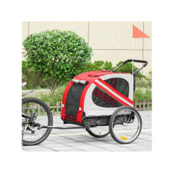 vozik za kolo pro psy 2v1 pawhut d00 144rd cerveny 04