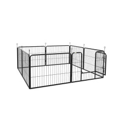 Výběh pro psy a další zvířata PAWHUT D06-107V02BK, 8 panelů, 80x60 cm