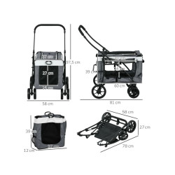 kocarek pro psy 2v1 pawhut d00 192v00gy sedy 03