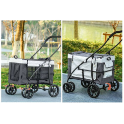kocarek pro psy 2v1 pawhut d00 192v00gy sedy 05
