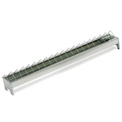 Žlabové krmítko pro slepice, drůbež CF033.20 - 13x75cm, široké otvory, pozinkované