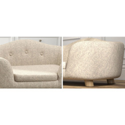 Pohovka pro psy PAWHUT D04-196CW, krémově bílá, 70x47x30 cm