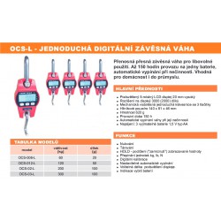 OCS-03-L- Jednoduchá závěsná váha 300 kg