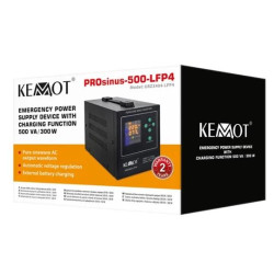 Zdroj záložní KEMOT PROsinus-500-LFP4 12V 230V 500VA 300W