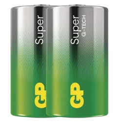 Baterie D (R20) alkalická GP Super 2ks (fólie)