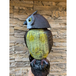 Plašič ptáků Sova - 3D maketa, 40 cm, rotující hlava 360 °, reflexní oči