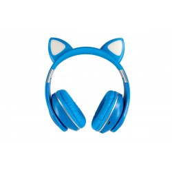 Oxe Bluetooth bezdrátová dětská sluchátka s ouškama, modrá H-807-BU