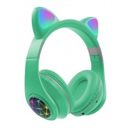 Oxe Bluetooth bezdrátová dětská sluchátka s ouškama, zelená H-807-G