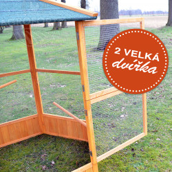 Voliéra pro ptáky - MAXI - masivní dřevo, šestihranná