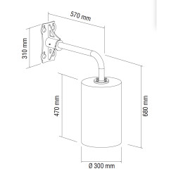 Kartáčové drbadlo pro ovce a kozy  Melasty mini - 470x300 mm, statické