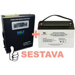 VSelektro Záložní zdroj 500W, sinusPRO-800W + AKU 100Ah
