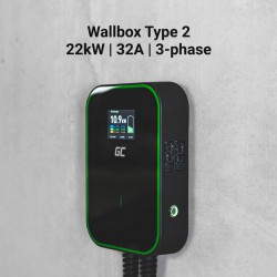 Wallbox pro elektromobily s kabelem typu 2 22 kW, Green Cell EV14