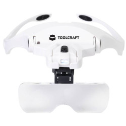 TOOLCRAFT 2469761 brýle s lupou s LED osvětlením , zvětšení: 3.5 x, 2.5 x, 2.0 x, 1.5 x, 1.0 x, Velikost objektivu: (d x š) 95 mm x 34 mm