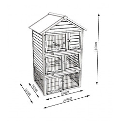 Dřevěná králíkárna SOKOLOV, 1060x865x1600 mm