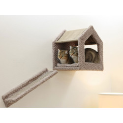 Kočičí strom na zeď KERBL 80920 MONTE BALDO, sada nástěnných pater, taupe, 6 ks 7