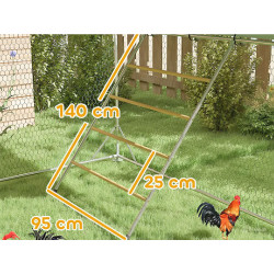 vybeh pro drubez s bidlem pawhut d51 436v05sr 3x6x1 95m 12