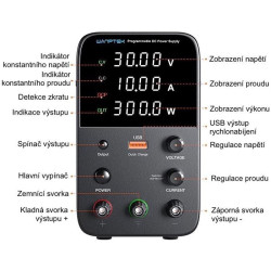 Laboratorní zdroj WPS605H 0-60V/0-5A