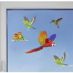 Samolepka na okno Gardigo, 5 siluet ptáků: 11 x 11 cm až 12,5 x 20 cm (š x v)