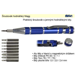 Šroubovák hodinářský MAGG se sadou 9bitů