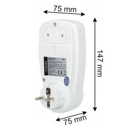 Dvoutarifní elektroměr spotřeby, Virone max. 3680W, bílá, LCD