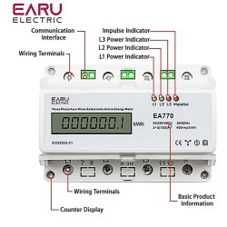 Elektroměr EA770 3 fázový digitální na DIN lištu