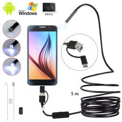 Endoskop - Inspekční kamera Y102, 5,5mm, Micro USB, USB, kabel 5m