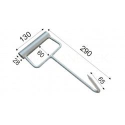 Hák manipulační s trubkou, nerez 8x290 mm