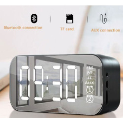 Bluetooth reproduktor s rádiem FM a hodinami (radiobudík)