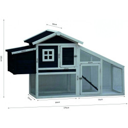Dřevěný kurník LISABON, 1750x660x1010 mm