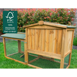 Dřevěná králíkárna MILEVSKO, 1450x530x835 mm