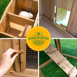 Dřevěná králíkárna MILEVSKO, 1450x530x835 mm