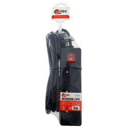 Prodlužovací přívod 2m-3x10A + vypínač, 3x1mm2, černá, QTEC Q-351F