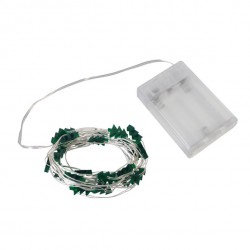 Řetěz vánoční 30 LED, 3m, 3xAA, stromečky, zelená