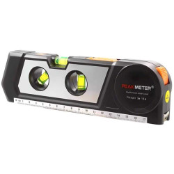 Laserová vodováha s metrem 3m, 2x laserová linka, PM1001