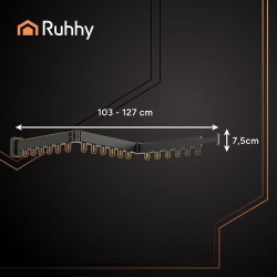 Výsuvný nástěnný věšák, trojitý, 18 háčků, černý, Ruhhy