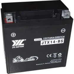 Pb akumulátor JYC JTX14-BS AGM pro motocykly 12V/14Ah levý