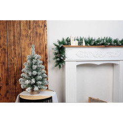 Mini stromek MagicHome Snowy, jedle v jutě, zasněžený, 60cm