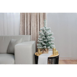 Mini stromek MagicHome Snowy, jedle v jutě, zasněžený, 60cm
