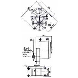 Motor MY1016Z 24V 250W s převodovkou pro elektrokoloběžky