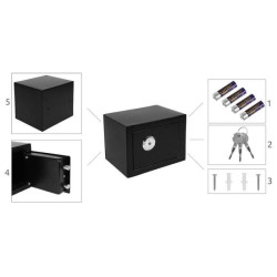 Trezor s mechanickým zámkem 230x170x170mm černá