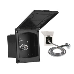 Externí dvířka se sprchou na našrobování a ovládáním - černá