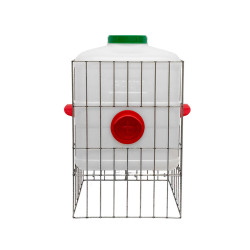 Barelové krmítko pro slepice, drůbež GAUN 11485 - 20 l, 3 krmící otvory, plast a kov