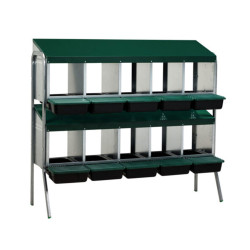 Snáškové hnízdo pro slepice se sběrným košíkem na vejce GAUN 10191 desetimístné na nožičkách