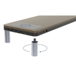 Podstavec pod monitor s dokovací stanicí a bezdrátovou nabíječkou